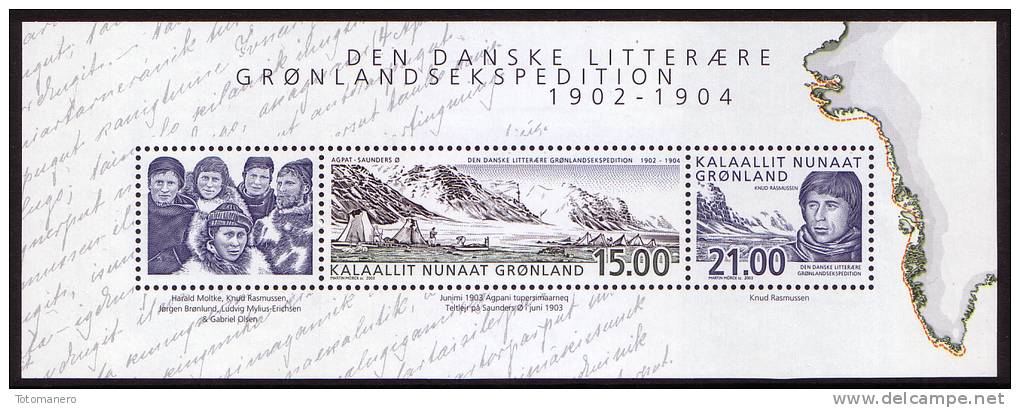 GREENLAND/Grönland 2003, The Danish Literary Expedition I, Souvenir Sheet** - Blocks & Sheetlets