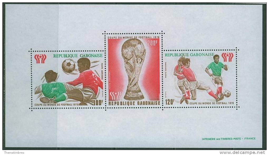 B378N0015 Football Bloc 30 Gabon 1978 Neuf ** Coupe Du Monde Argentina 78 - 1978 – Argentine