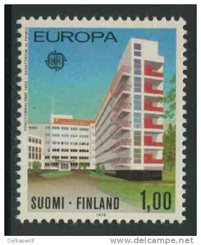 Finland Suomi 1978 Mi 825 YT 788 Sc 608 ** Sanatorium In Paimio (1933) – Europa Cept / Baudenkmäler - Thermalisme