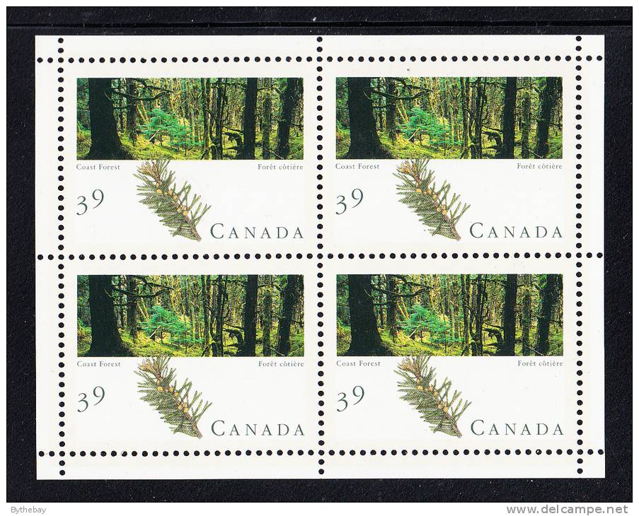 Canada MH Scott #1285a Minisheet Of 4 39c Coast Forest - Neufs