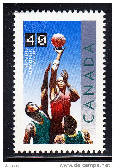 Canada MNH Scott #1344a 40c Basketball Players From Souvenir Sheet Of 3 Basketball Centenary - Neufs