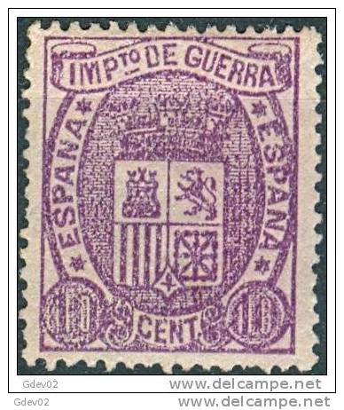 ES155-2228TESO. España,Spain,Espagne.ESCUDO DE ESPAÑA..IMPUESTOS DE GUERRA .1875.(Ed 155*) Con Charnela.MAGNIFICO - Otros & Sin Clasificación