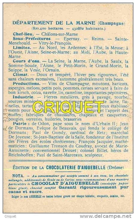 Grande Chromo Aiguebelle, Département De La Marne, Historique Au Verso - Aiguebelle