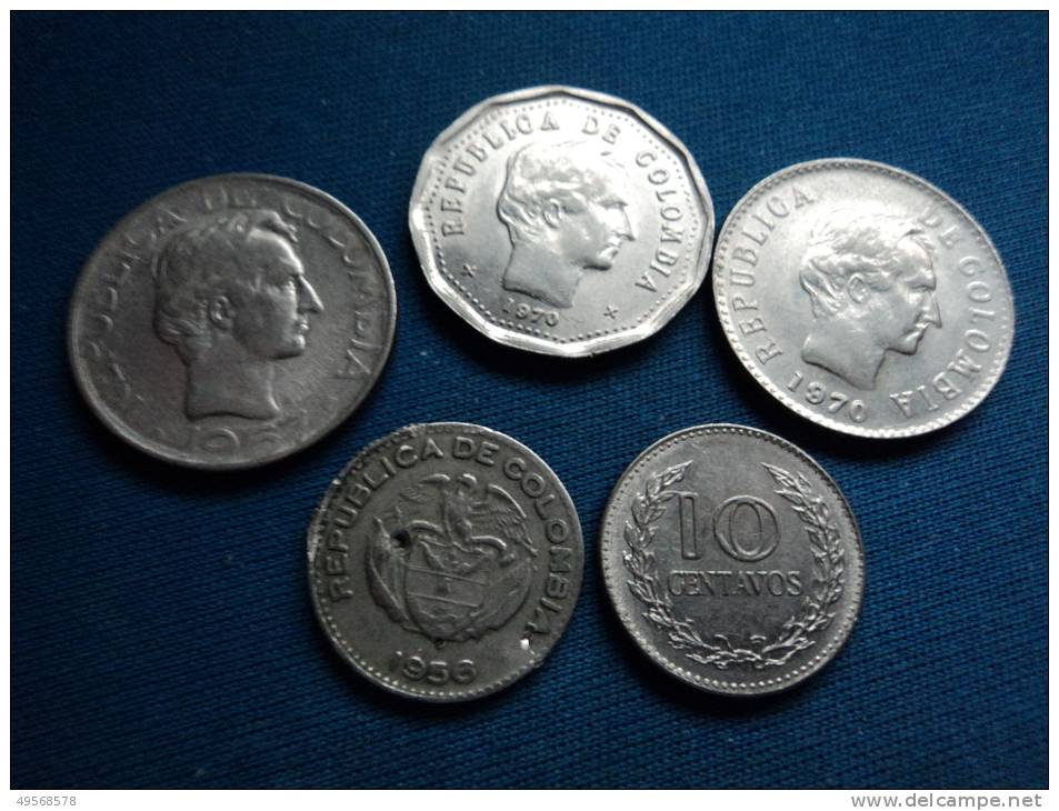 COLOMBIA  -  LOTTO MONETE VARI ANNI (1956,1967/69,1970) - Colombia