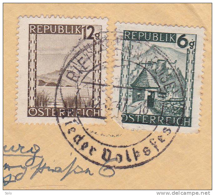 Sur Enveloppe - AUTRICHE - 2 Timbres - Cachet RIED I. INNKREIS - Briefe U. Dokumente