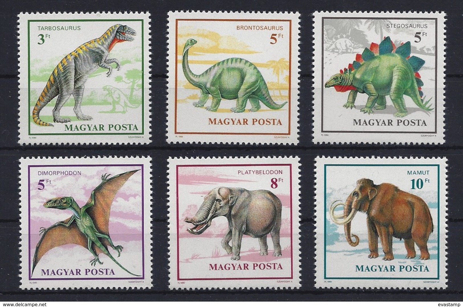 HUNGARY - 1990. Prehistoric Animals Cpl.Set MNH! - Unused Stamps