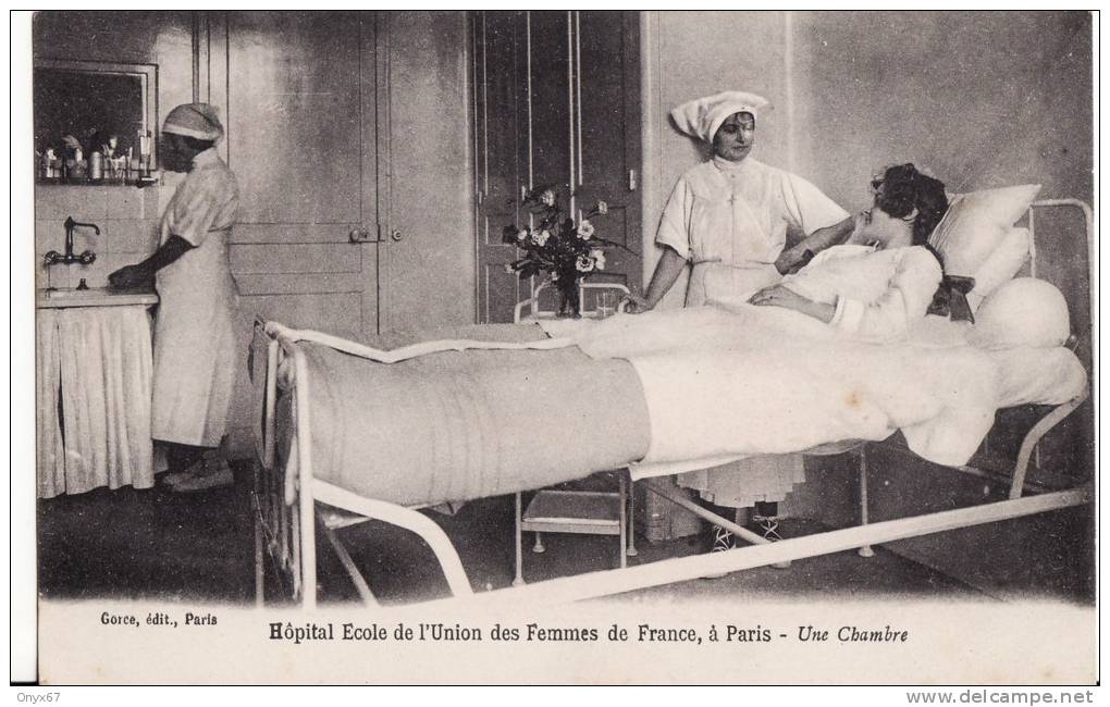 PARIS - Hôpital Ecole Union Des Femmes De France - Une Chambre- Infirmières - Beau Plan -Médecine- - Salute, Ospedali