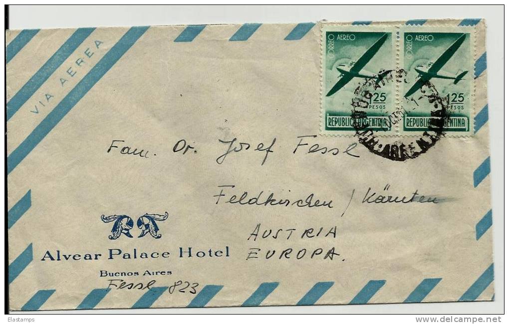 == Argentina  1951 Brief  MeF Flugzeuge Nach Austria - Storia Postale