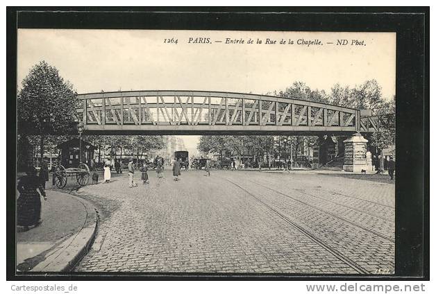 CPA Paris, Entree De La Rue De La Chapelle, Pferdekutschen - Otros & Sin Clasificación