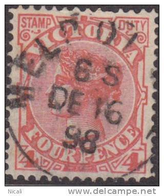 VICTORIA 1896 4d Red QV SG 337 U XM1213 - Usados