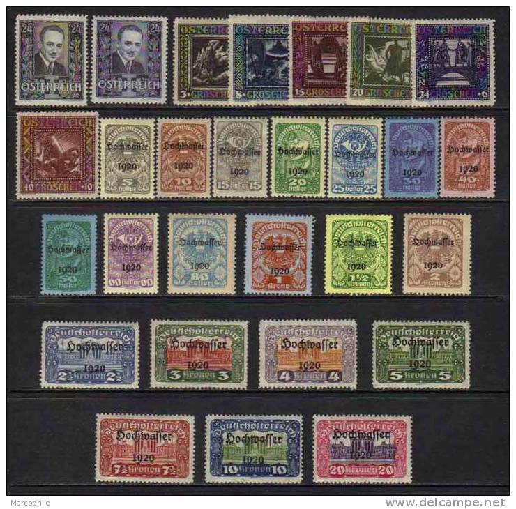 AUTRICHE / 1920-1934 - SERIES COMPLETES *  / COTE + 23.00 EUROS  (ref 3137) - Collezioni