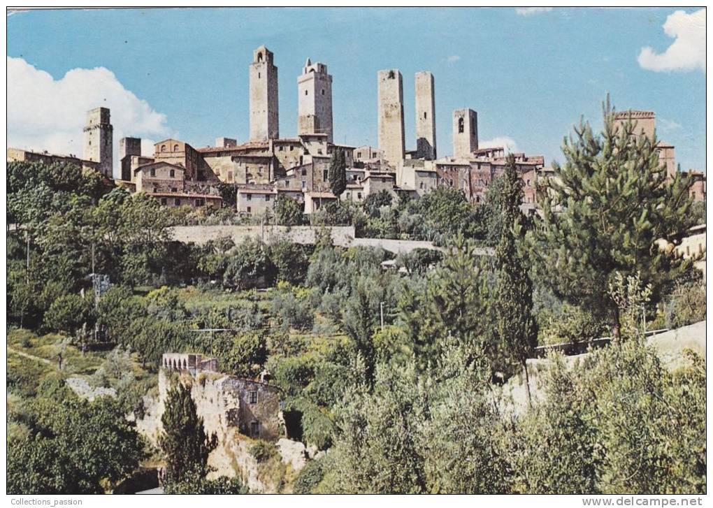 Cp , ITALIE , St GIMIGNANO , Panorama - Siena