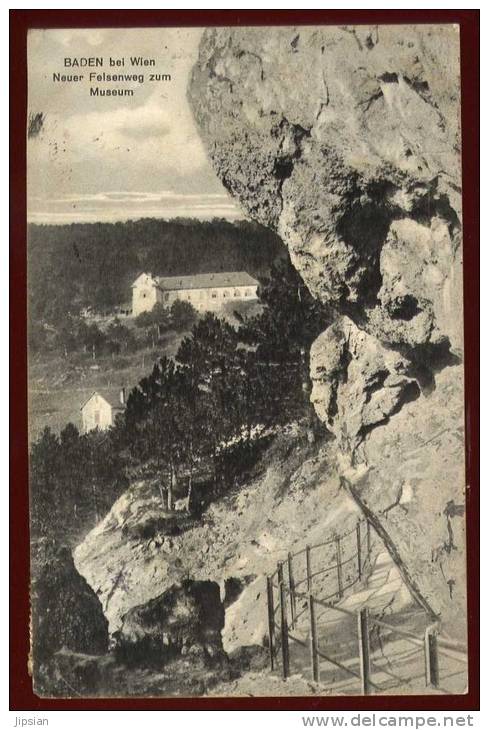 Cpa  Autriche Baden Bei Wein Neuer Felsenweg Zum Museum  RAM18 - Autres & Non Classés