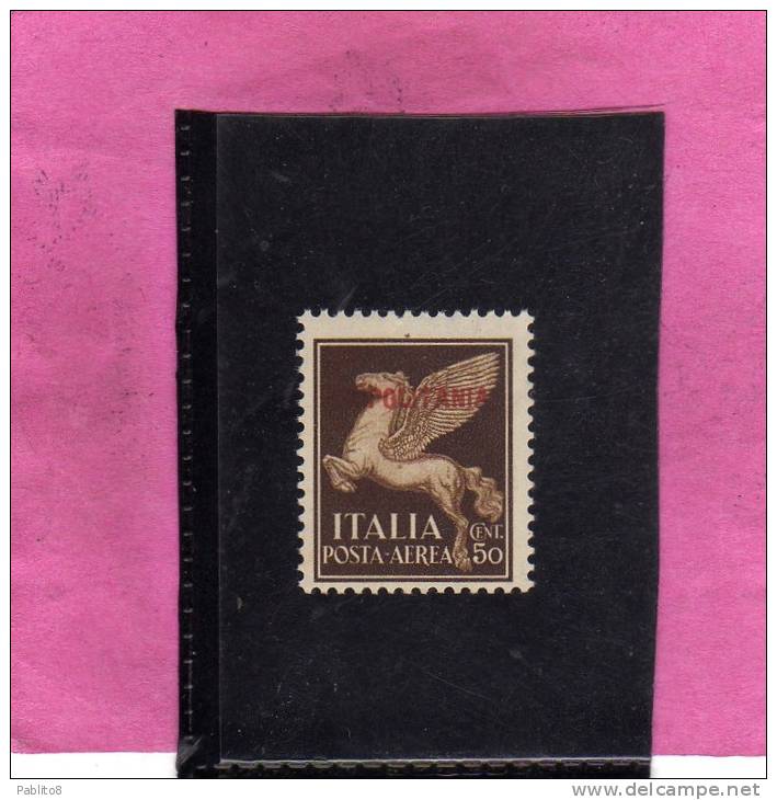 COLONIE ITALIANE TRIPOLITANIA 1930 AIR MAIL ITALY OVERPRINTED POSTA AEREA SOPRASTAMPATO D'ITALIA CENT. 50c MNH - Tripolitania