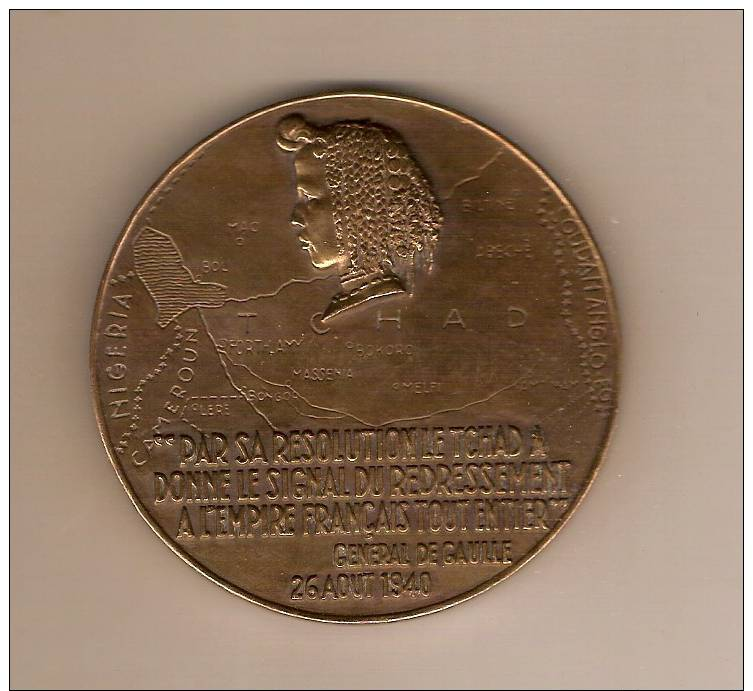 WW2. 1944. De Gaulle. France Libre. Tchad. Félix Eboué. Afrique Equatoriale. Grande Médaille. - Autres & Non Classés