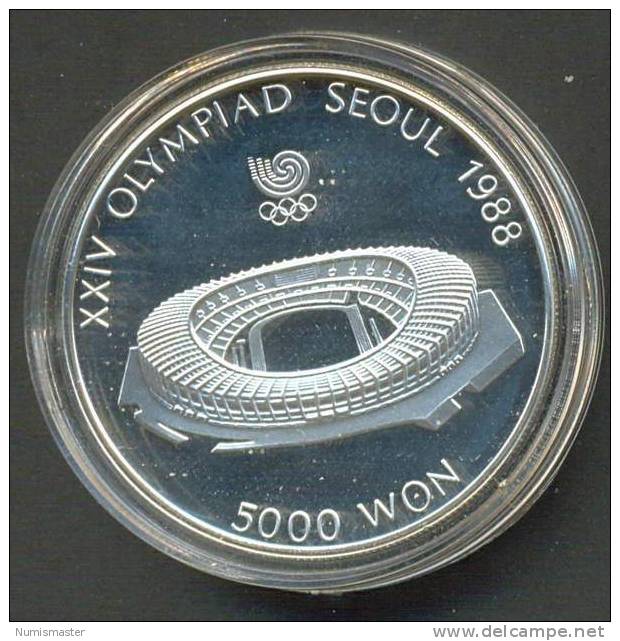 SOUTH KOREA , 5000 WON 1988 , OLYMPIADE SEUL , SILVER PROOF - Korea (Süd-)