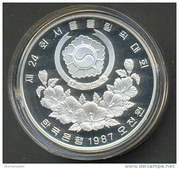 SOUTH KOREA , 5000 WON 1988 , OLYMPIADE SEUL , SILVER PROOF - Korea (Zuid)