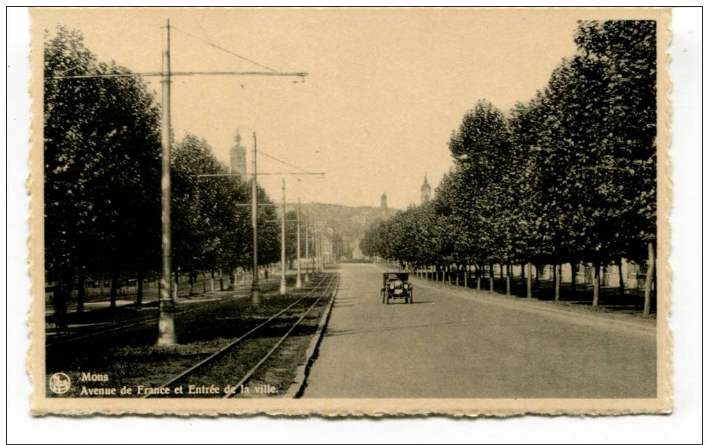 Ancienne Cp "Mons, Avenue De France Et Entré De La Ville"cp Non Voyagée - Mons