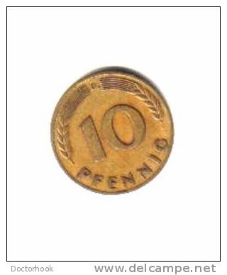 GERMANY    10  PFENNIG  1950 D  (KM # 108) - 10 Pfennig