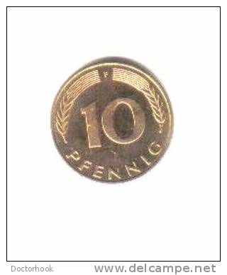 GERMANY    10  PFENNIG  1986 F  (KM # 108) - 10 Pfennig