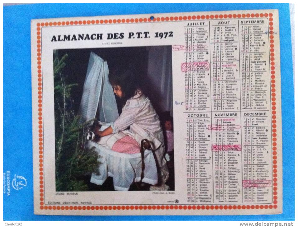 Calendrier Grand Format FUTUR BOTANISTE JEUNE MAMAN - Tamaño Grande : 1971-80