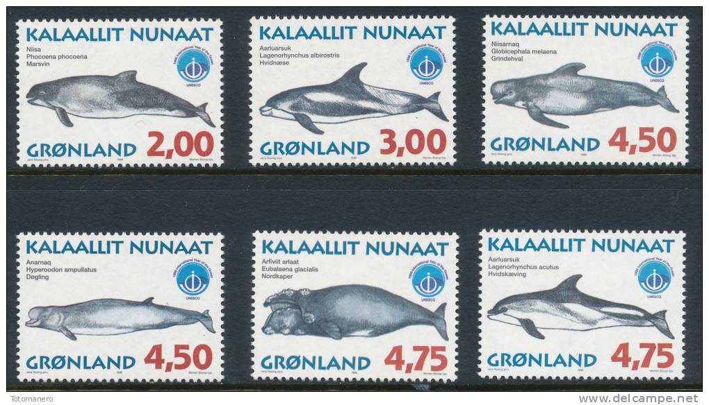 GREENLAND/Grönland 1998, Whales Of The Arctic Ocean III, Set Of 6v And Souvenir Sheet** - Ungebraucht