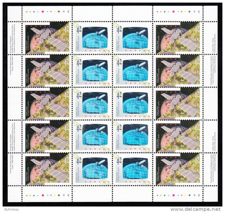 Canada MNH Scott #1442a Minisheet Of 20 42cANIK E2 Satellite, Astronauts Achievements Hologram - Canada In Space - Full Sheets & Multiples