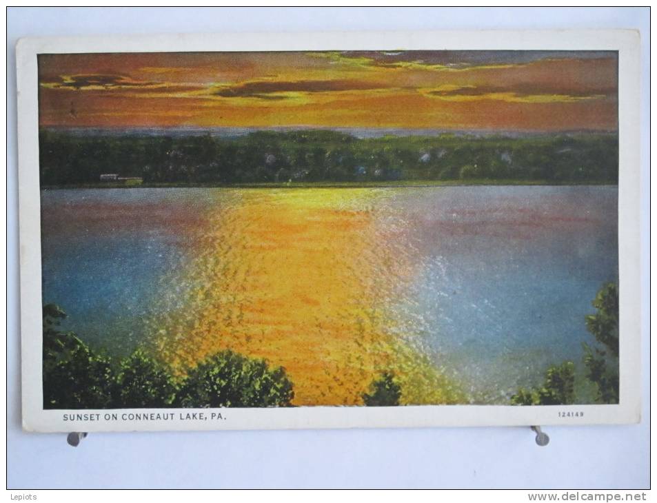 Etats Unis - Sunset On Conneaut Lake - 1938 - Scan Recto-verso - Other & Unclassified