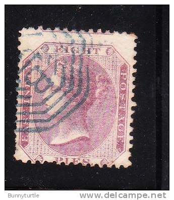 India 1860-64  Queen Victoria 8 Pies Used - 1858-79 Compagnie Des Indes & Gouvernement De La Reine