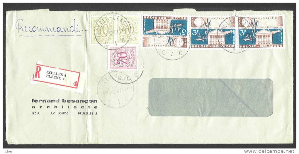 (J449) Belgique - Reco. Du 14/12/1961 De Ixelles-Elsene N°1191 (3X) + N°853 (2X) + N°851 - Conférence Interparlementaire - Briefe U. Dokumente