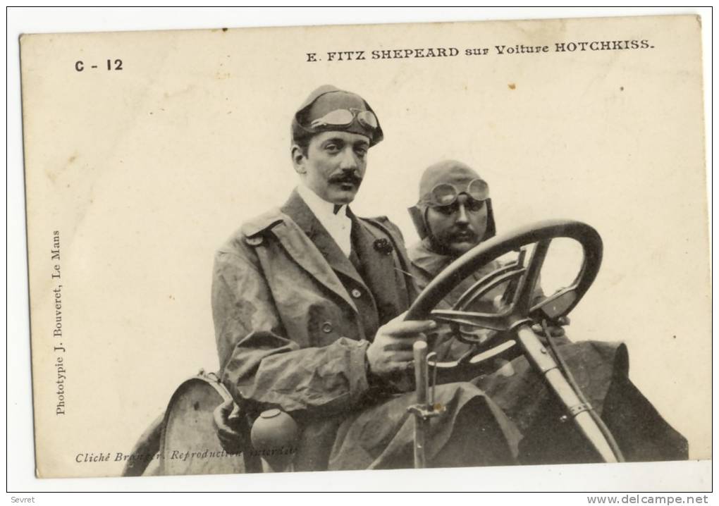 E. FITZ SHEPEARD Sur Voiture HOTCHKISS - Sportsmen