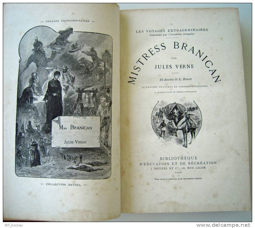 Jules VERNE - Hetzel  -  MISTRESS BRANICAN - Grand Format Illustré + 12 Chromos Couleurs - - 1801-1900