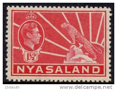 Nyasaland - 1938 KGVI 1½d Carmine (*) # SG 132 , Mi 56 - Nyassaland (1907-1953)