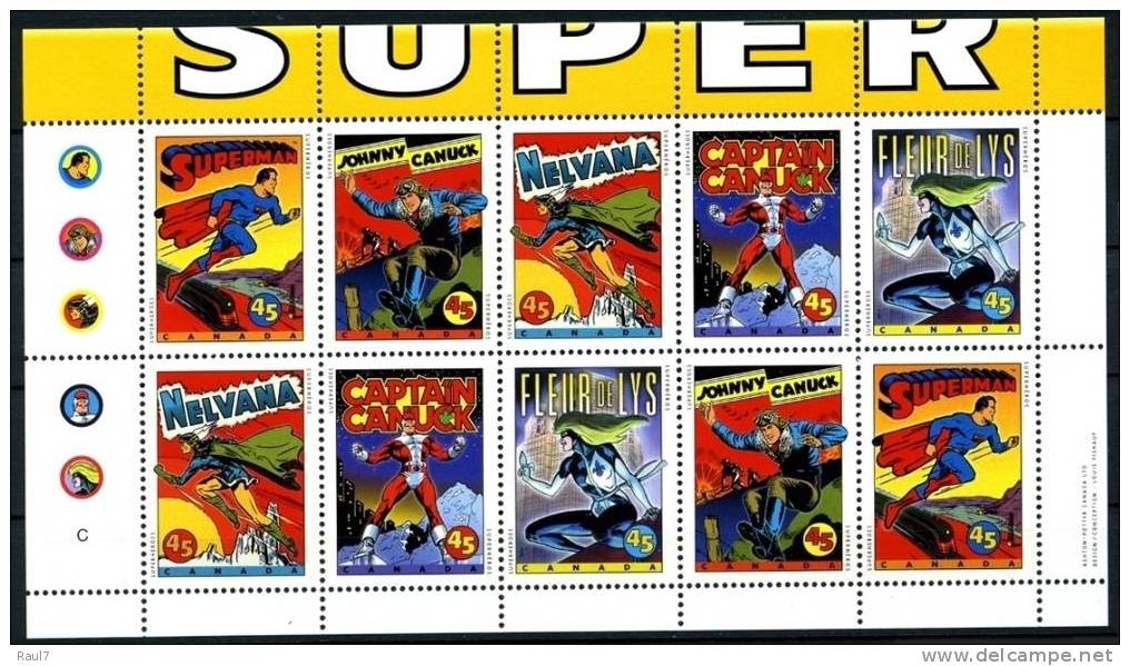 CANADA 1995 - Superman Et Cie., Superhéros - Carnet Neufs // Mnh - Neufs