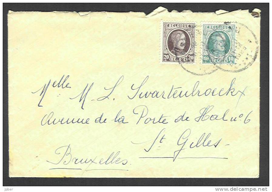 (J7483) Belgique - Houyoux N°196 + 194 Sur Lettre - 1922-1927 Houyoux