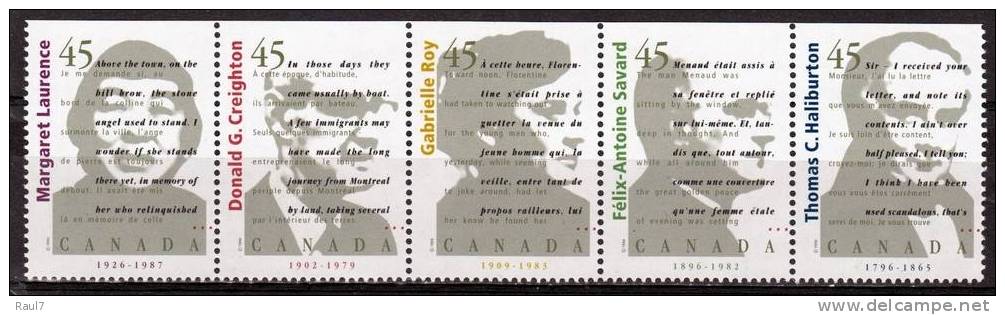 CANADA 1996 - Ecrivains Canadiens - 5v Neufs // Mnh - Unused Stamps