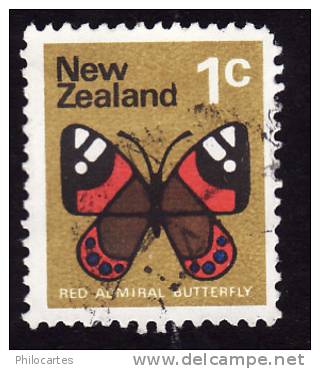 Nouvelle Zelande  1970 -  YT   509  -  Red Amiral Butterfly  -  Oblitéré - Used Stamps