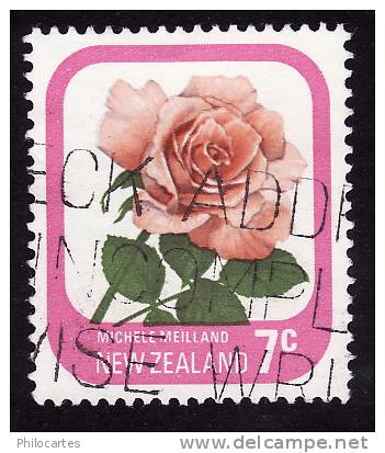Nouvelle Zelande  1976 -  YT   651- Rose Meilland -  Oblitéré - Used Stamps
