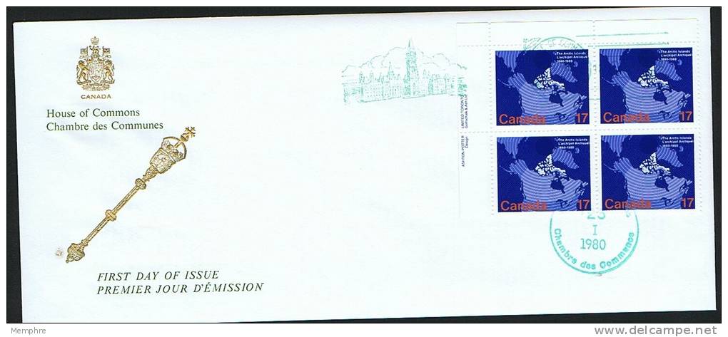 1980 Arctic Islands   Pl Block House Of Commons Cachet Chambre Des Communes Sc 847 - 1971-1980