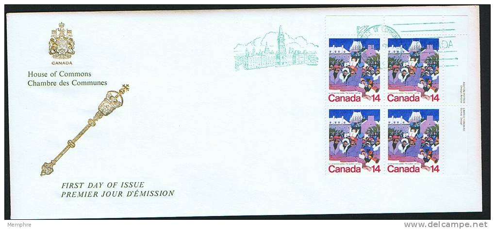 1979  Quebec Carnival  Pl Block House Of Commons Cachet Chambre Des Communes Sc 780 - 1971-1980