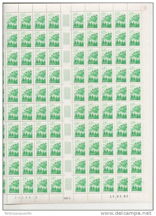 VOSGES - REGION FRANCAISE   ++  FEUILLE DE 100 TIMBRES A 2,40 FRANCS - Full Sheets