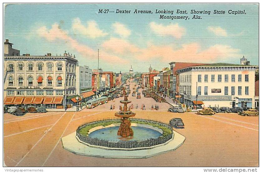 107640-Alabama, Montgomery, Dexter Avenue, Looking East, Showing State Capitol - Montgomery