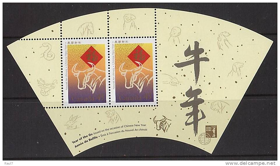 CANADA 1997 - Année Du Boeuf  Surchargé Hong Kong'97 - BF Neufs // Mnh Overprinted HK'97 - Unused Stamps