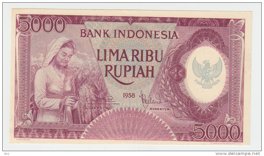 INDONESIA 5000 RUPIAH 1958 UNC NEUF P 64 - Indonesien