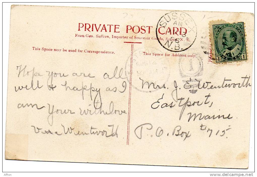 Sussex NB 1906 West End Postcard - Other & Unclassified