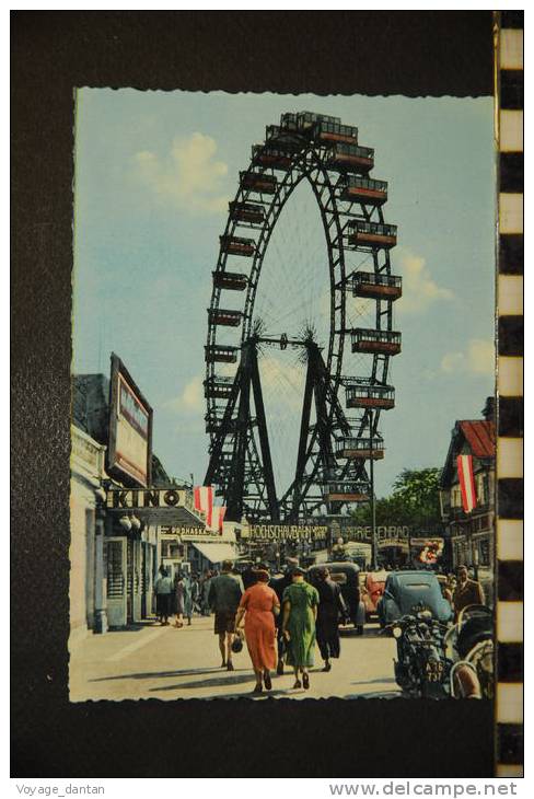 CP AUTRICHE -  WIEN, VIENNE : LE PRATER AVEC  LA ROUE GÉANTE -ANIMEE  ECRITE - Andere & Zonder Classificatie