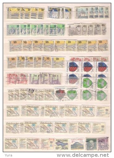 Lot 110 Czechoslovakia 4 Scans 350+ Different - Collections, Lots & Series