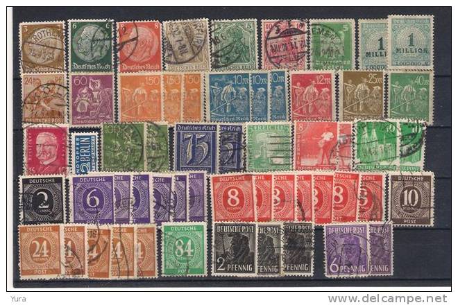 Lot 38 Germany 57  Different Old Stamps With Dublicates  MNH, Mint, Used - Autres & Non Classés