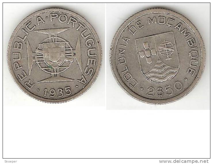 *mozambique 2,5 Escudo  1935 Km 61 - Mozambique