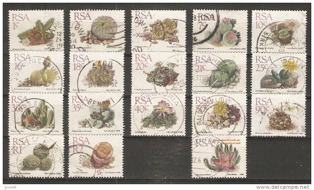 South Africa 1988-93 Succulents (o) X18 - Used Stamps